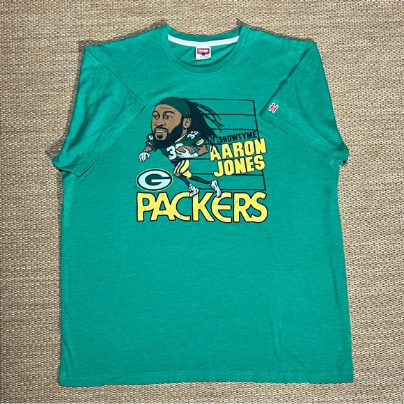 Homage Aaron Jones Packers Tee Size XL Green Great Condition - Picture 2 of 9